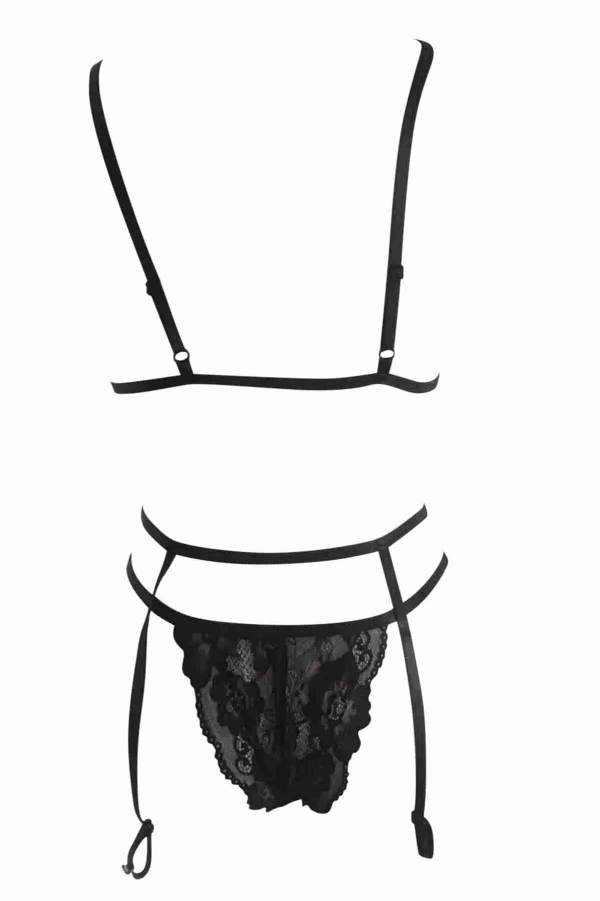 IGR Women Merry See Fantasy Garter Set Sexy Lingerie Black - Saint Helens