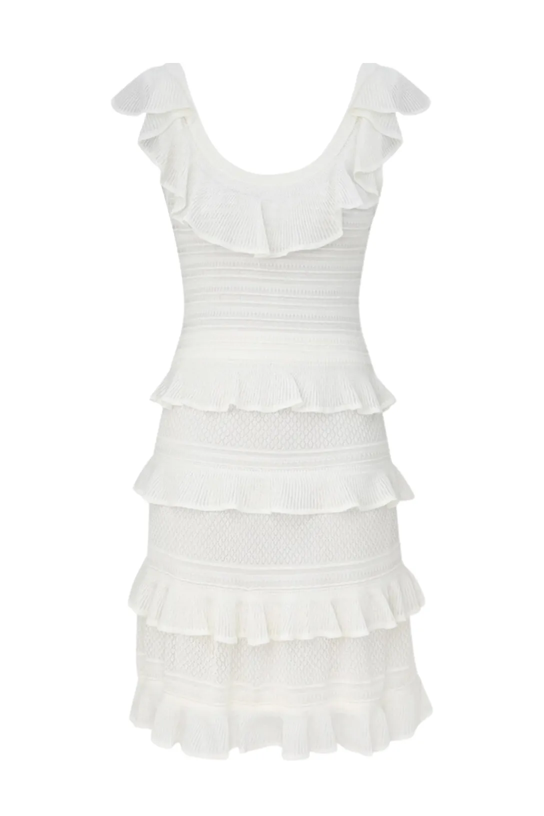 Illuminate Lace Frill Mini Dress | Ivory