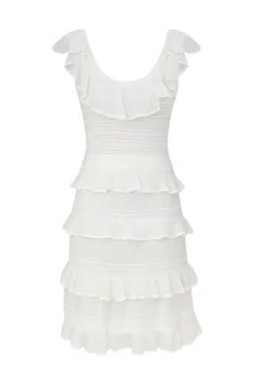 Illuminate Lace Frill Mini Dress | Ivory