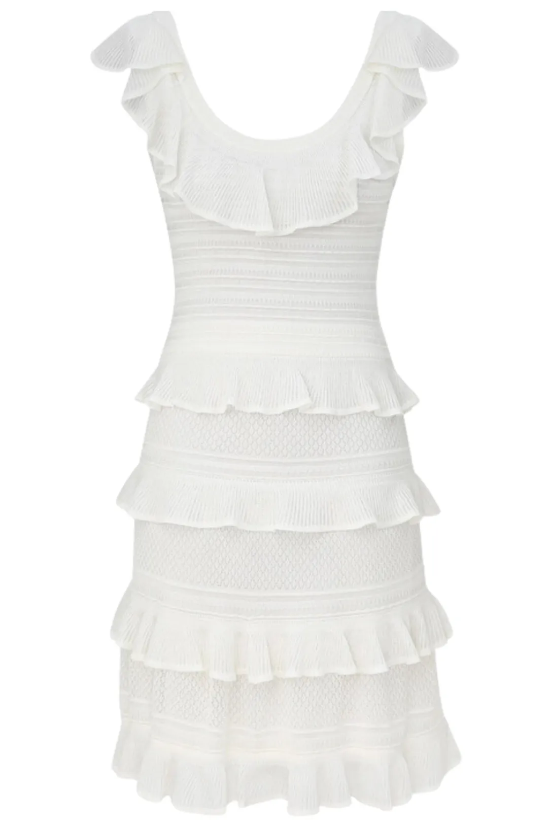 Illuminate Lace Frill Mini Dress | Ivory