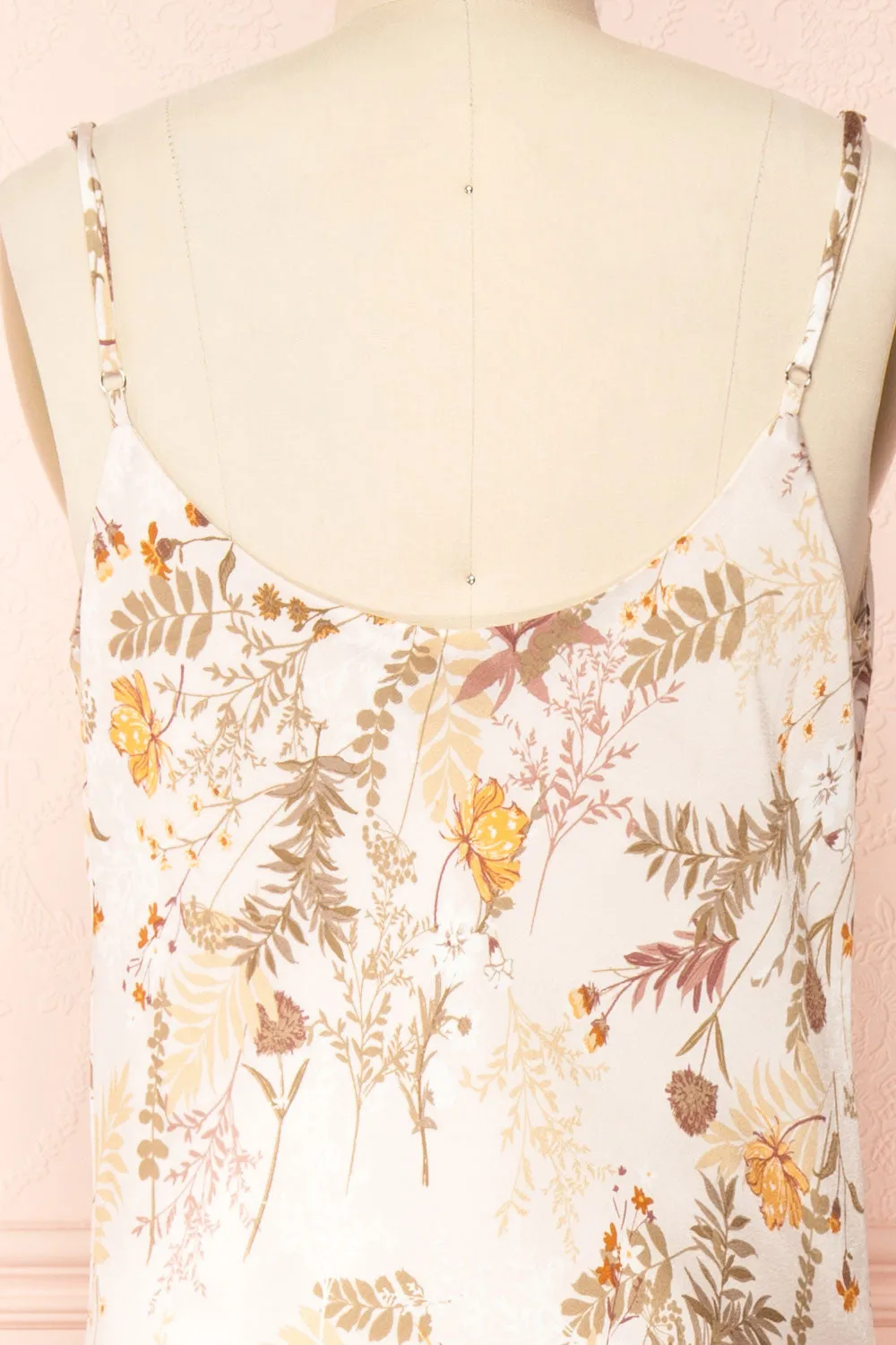 Junko | Floral Cowl Neck Midi Slip Dress