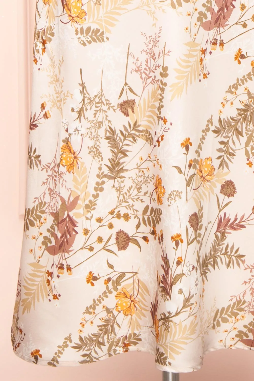Junko | Floral Cowl Neck Midi Slip Dress