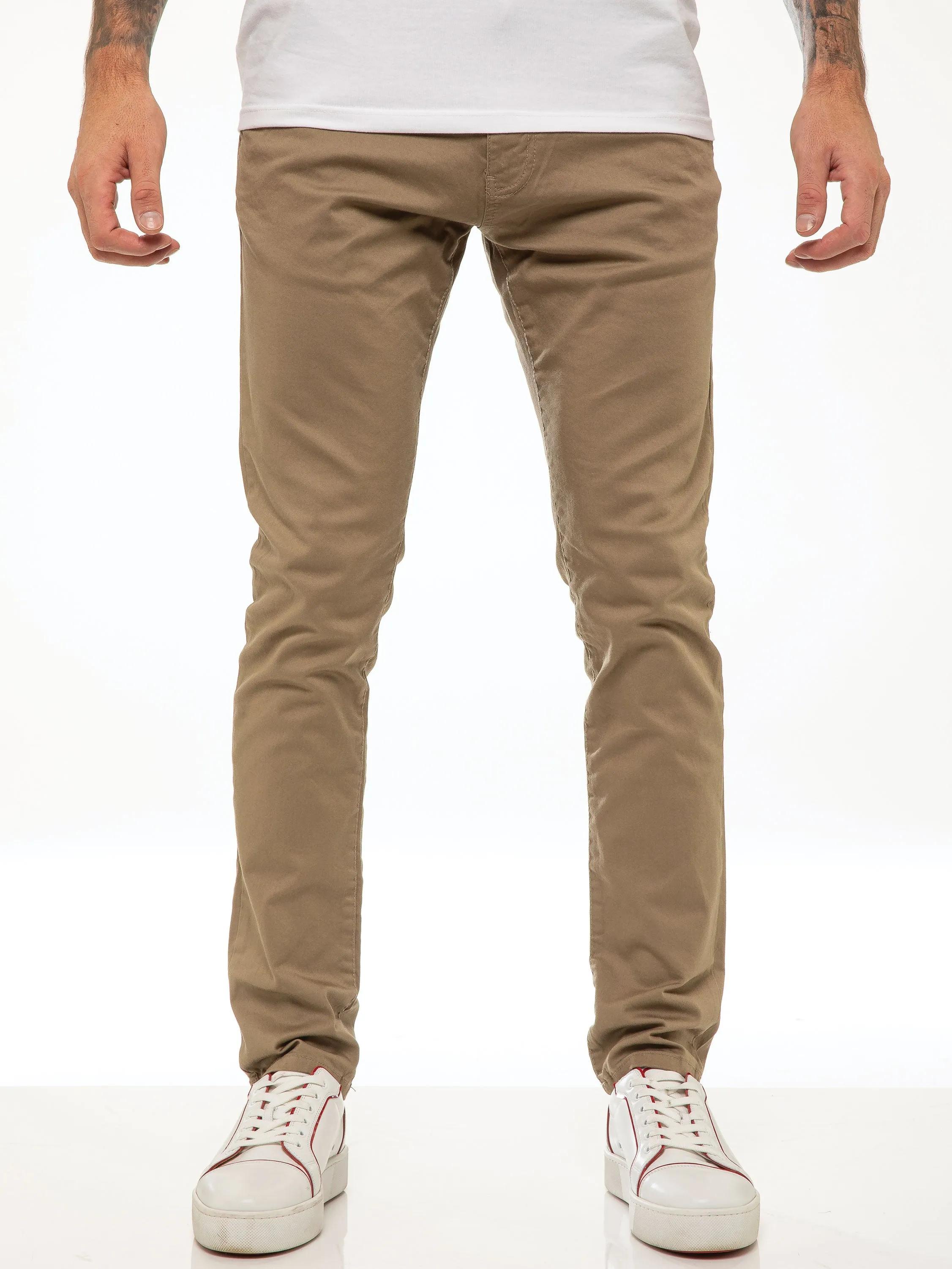 Kaiden Slim Stretch Trousers - Beige