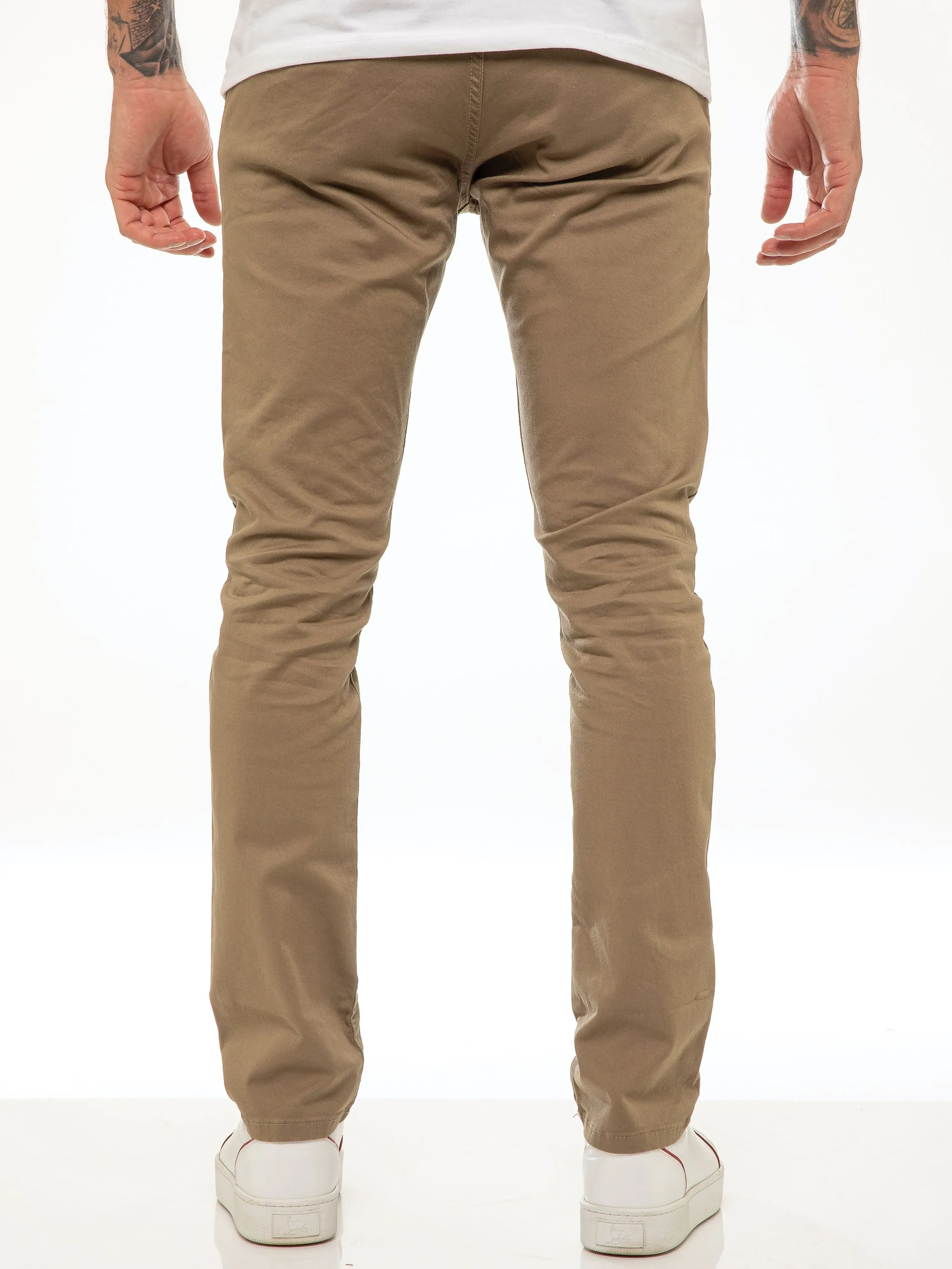 Kaiden Slim Stretch Trousers - Beige