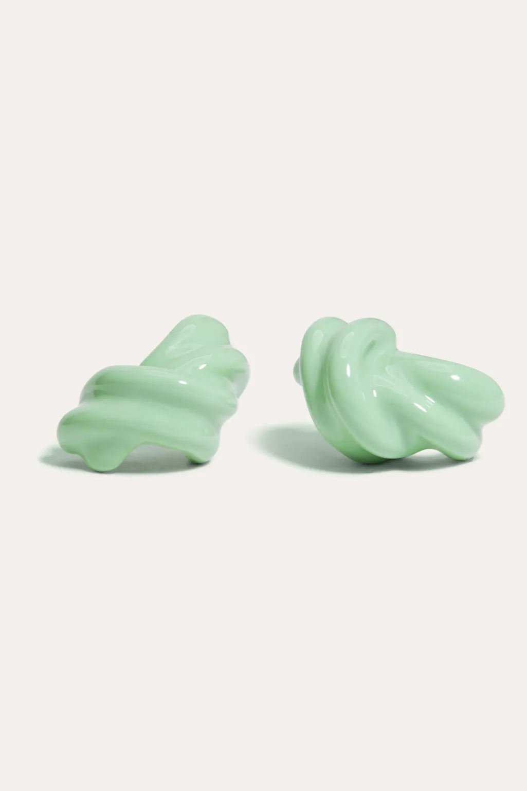 Kettle - Green Enamel and Recycled Silver Earrings