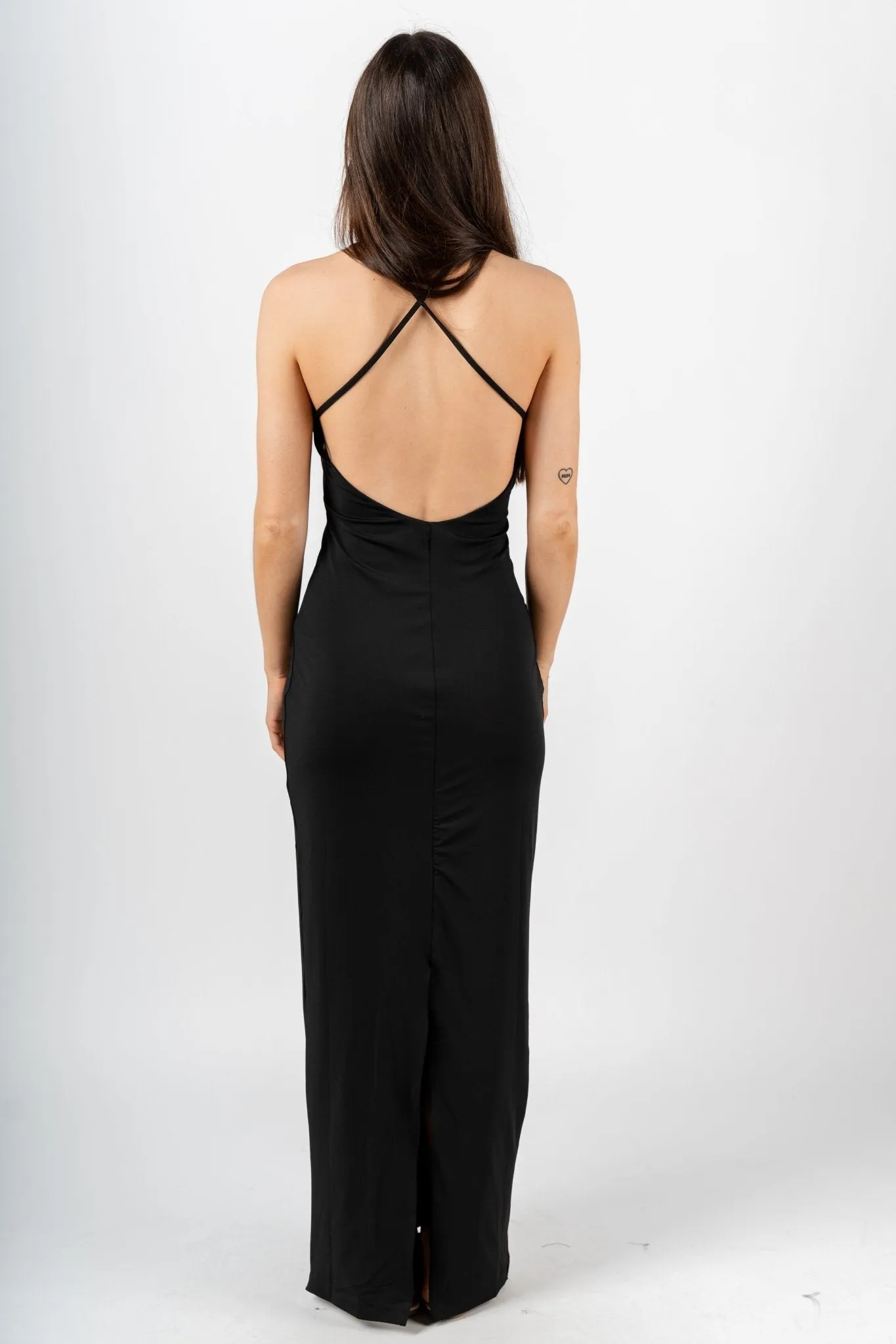 Knit maxi dress black