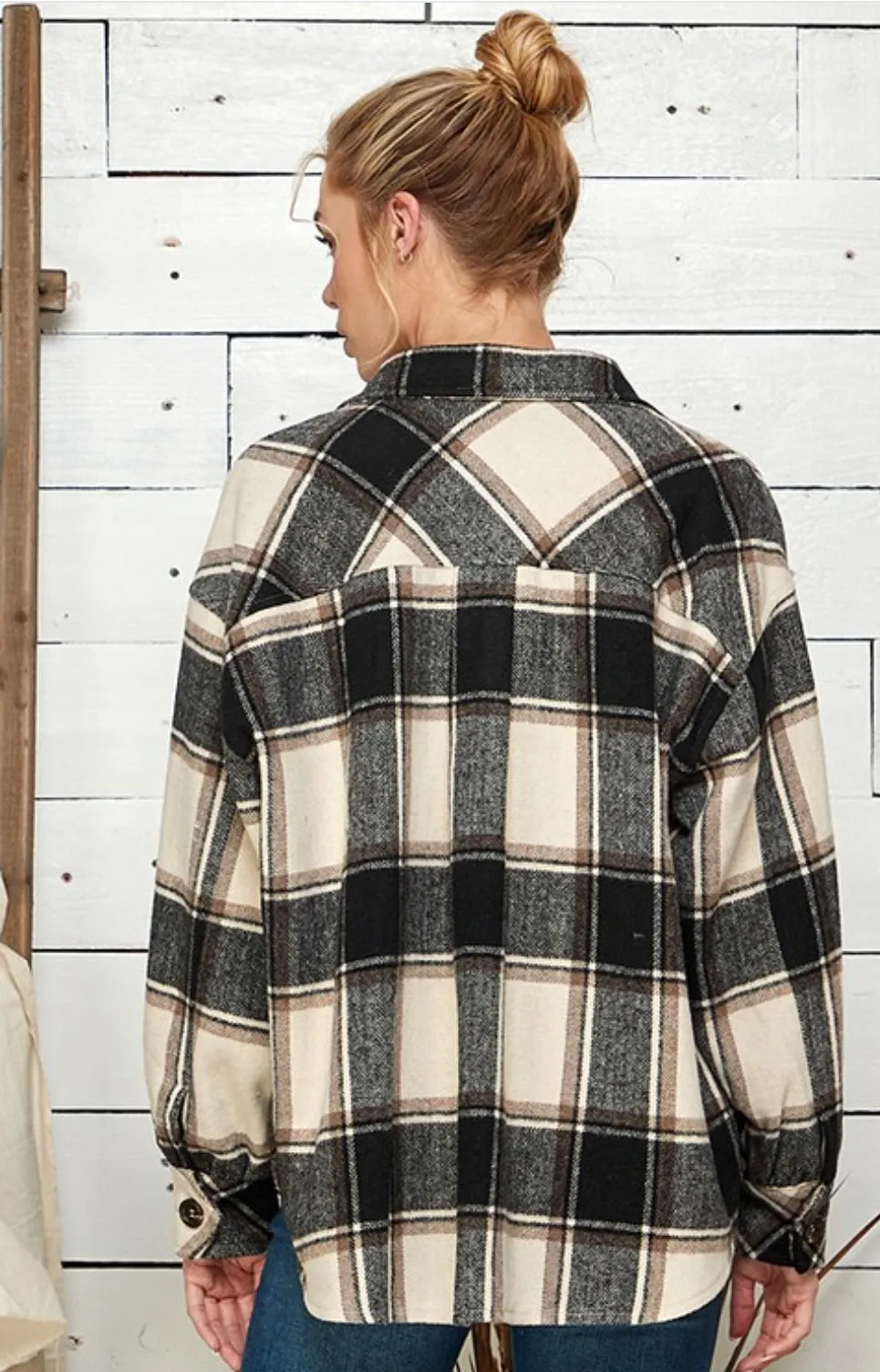 Layered Shacket(Brown/Black)
