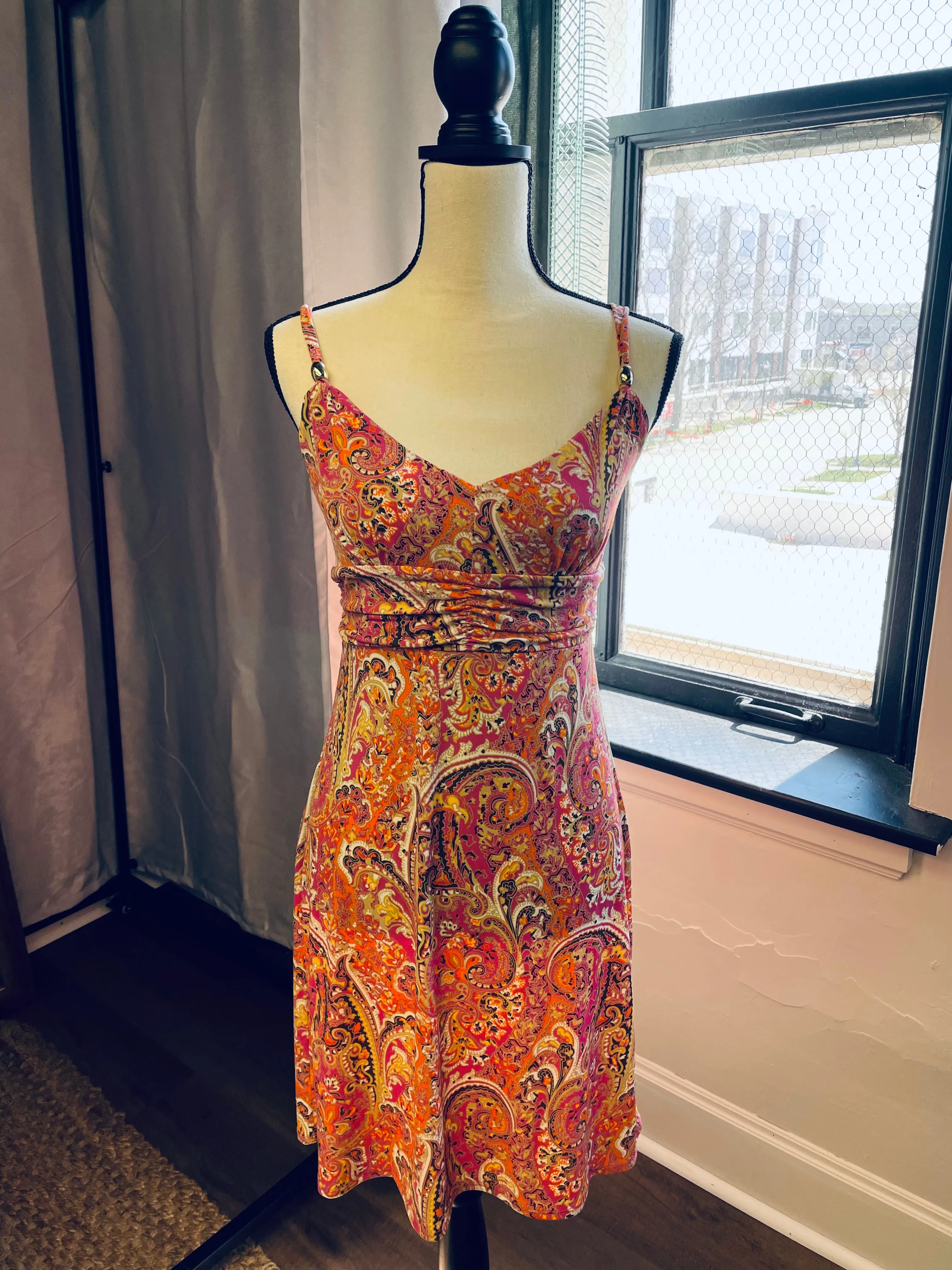 Loft Paisley Knit Midi Dress (2)