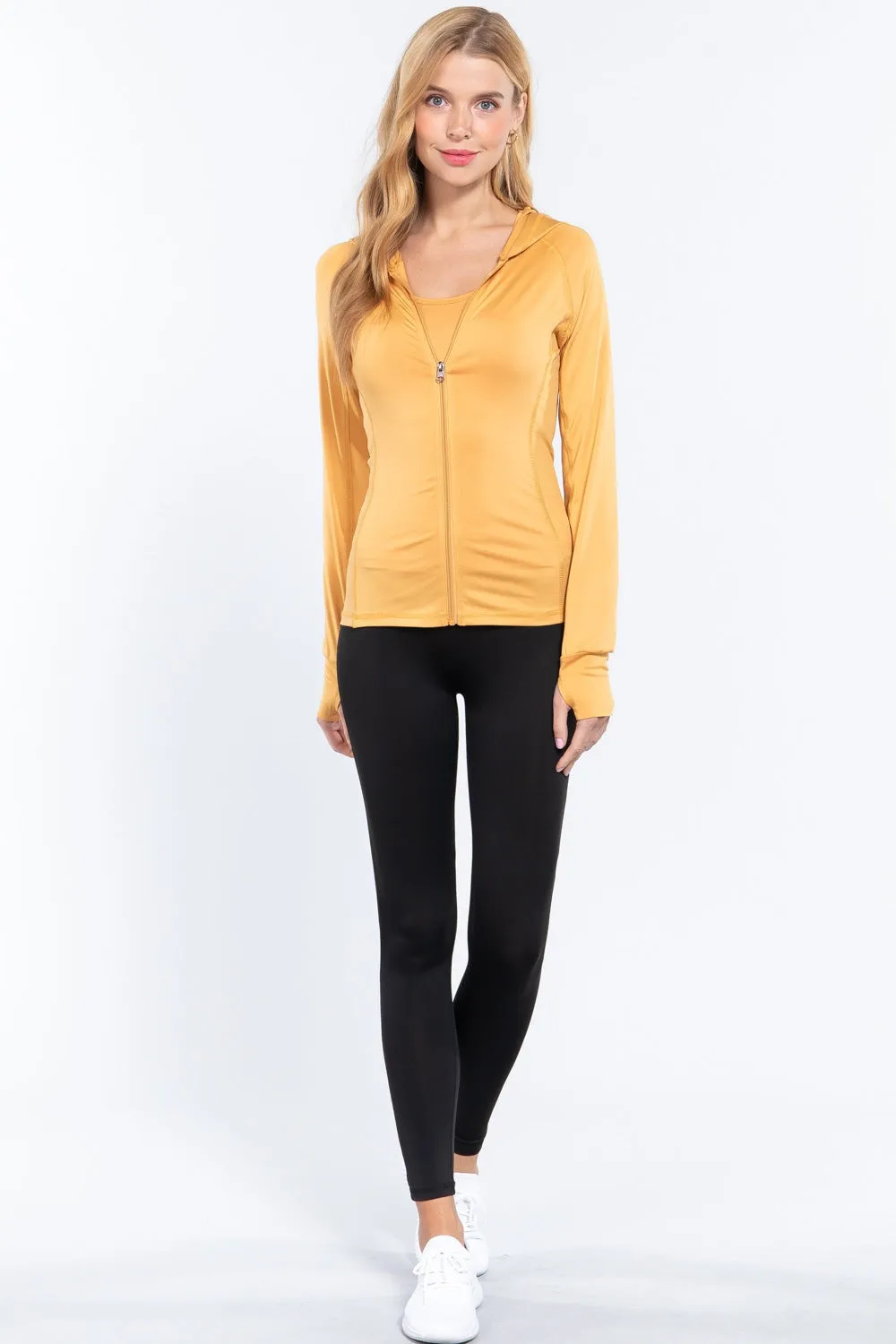 Long Sleeve Hoodie Workout Track Jacket