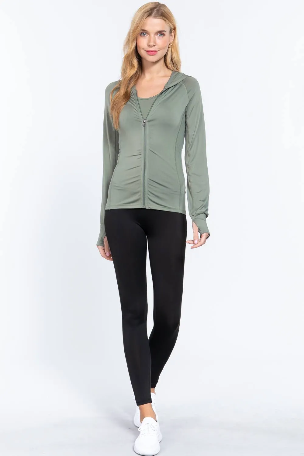 Long Sleeve Hoodie Workout Track Jacket