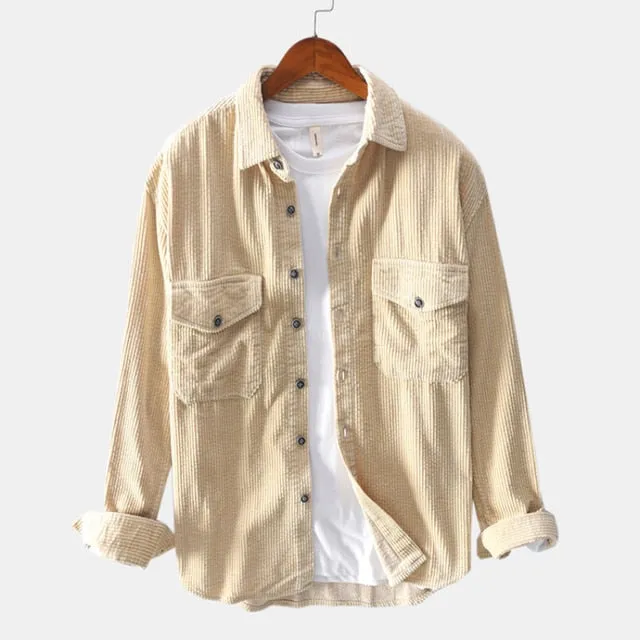 Men Shirts 2021 Spring Autumn Fashion Brand Japan Style Slim Fit Vintage Shirt Male Casual Loose Long Sleeve Shirt Tops
