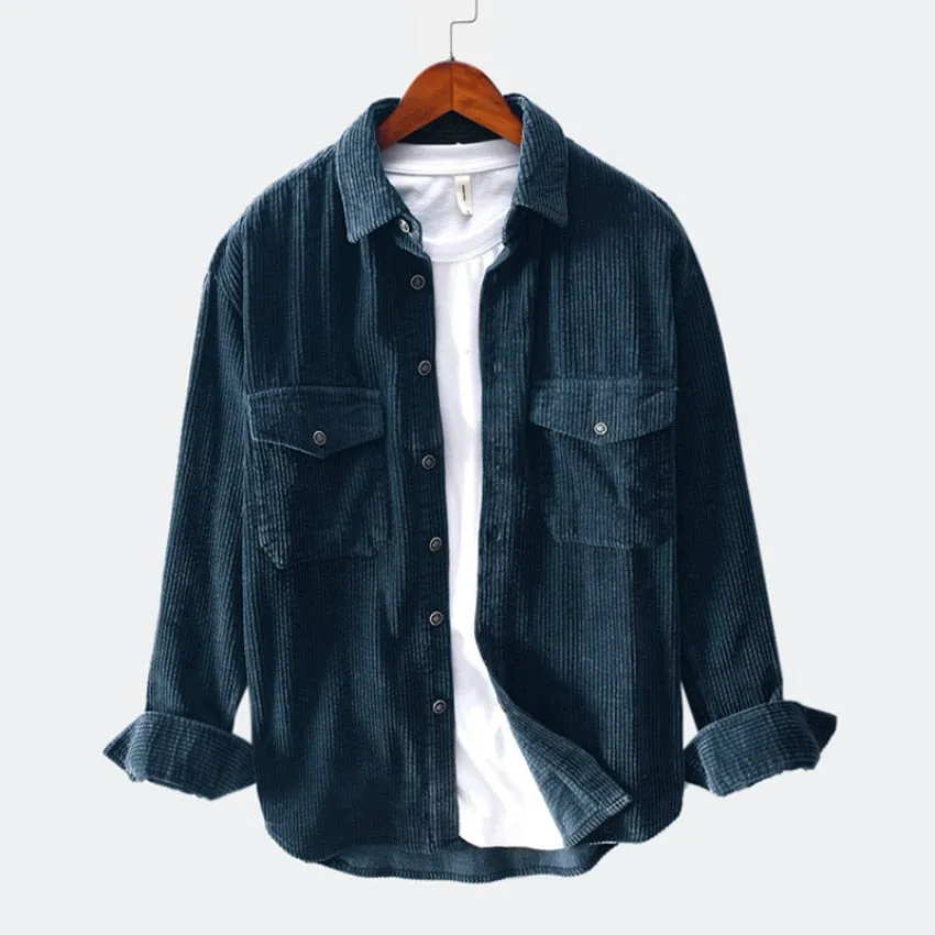 Men Shirts 2021 Spring Autumn Fashion Brand Japan Style Slim Fit Vintage Shirt Male Casual Loose Long Sleeve Shirt Tops