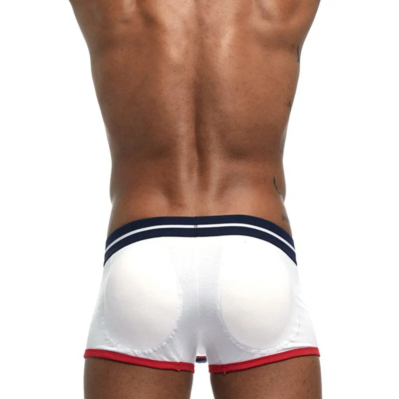 Men's Cotton Breathable Hip Lifting Sport Boxers with U Convex Patchwork