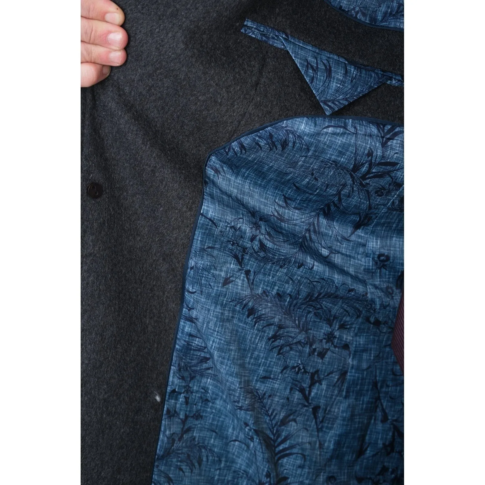 Men's Wool Cashmere Single Breasted Charcoal 3/4 Length Car Coat Top Coat