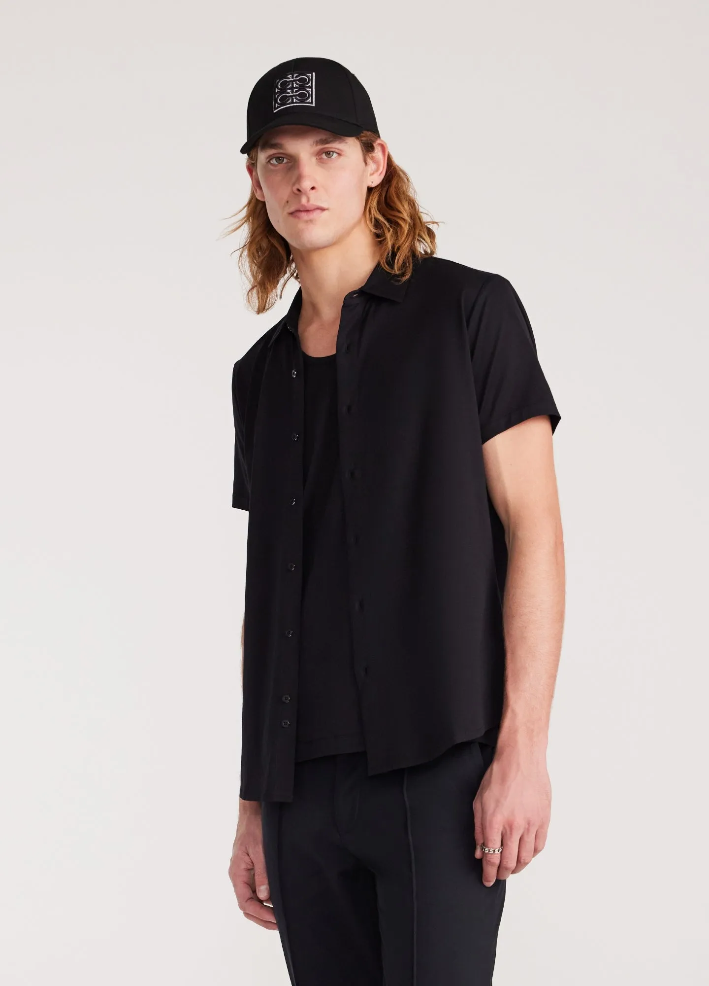 Mercerised Knit Shirt Black