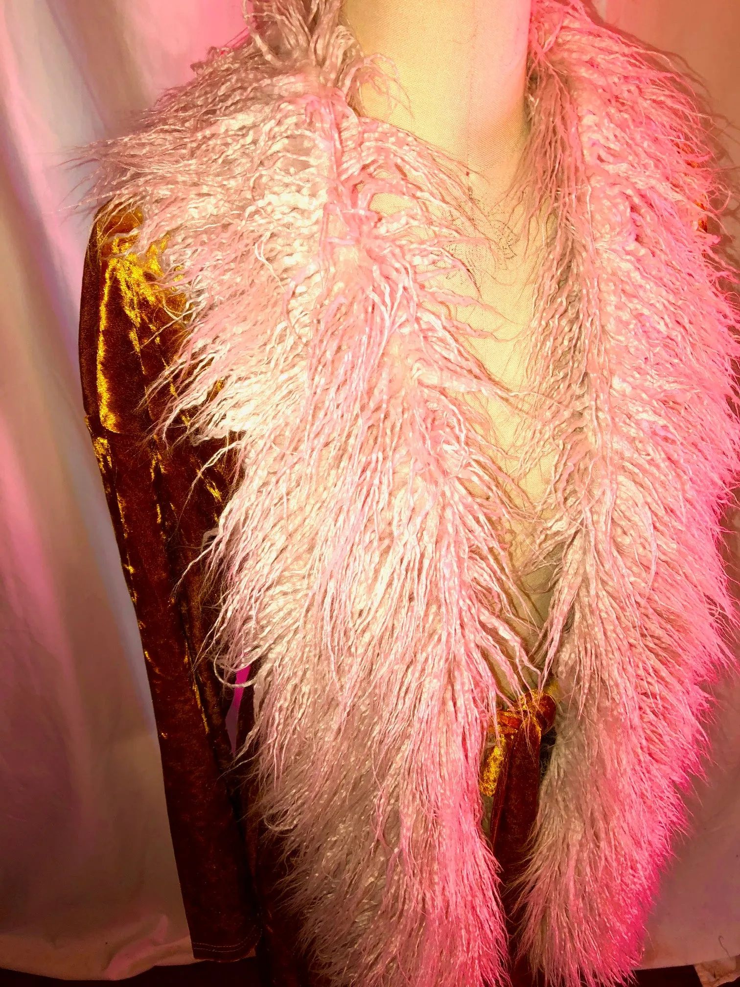 Metallic Gold Stretch Velvet Jacket