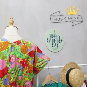 Must Have | Sashya | Vintage 1980s fun tropical fruit pina colada fruitti tutti colourful print dress