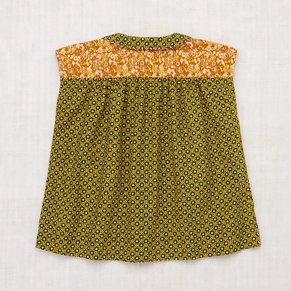 Nanna Tunic in Pistachio Flower Dot by Misha & Puff