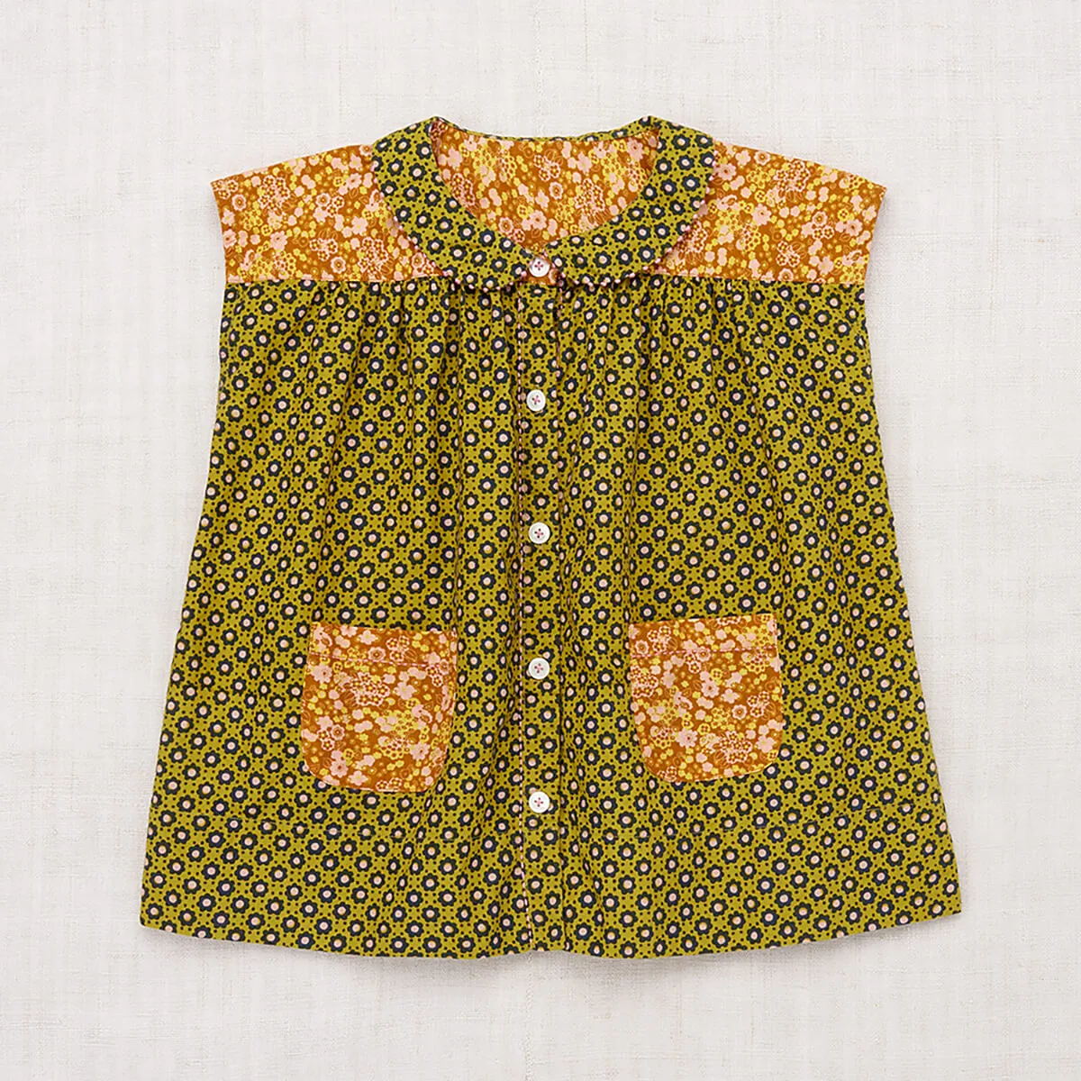 Nanna Tunic in Pistachio Flower Dot by Misha & Puff