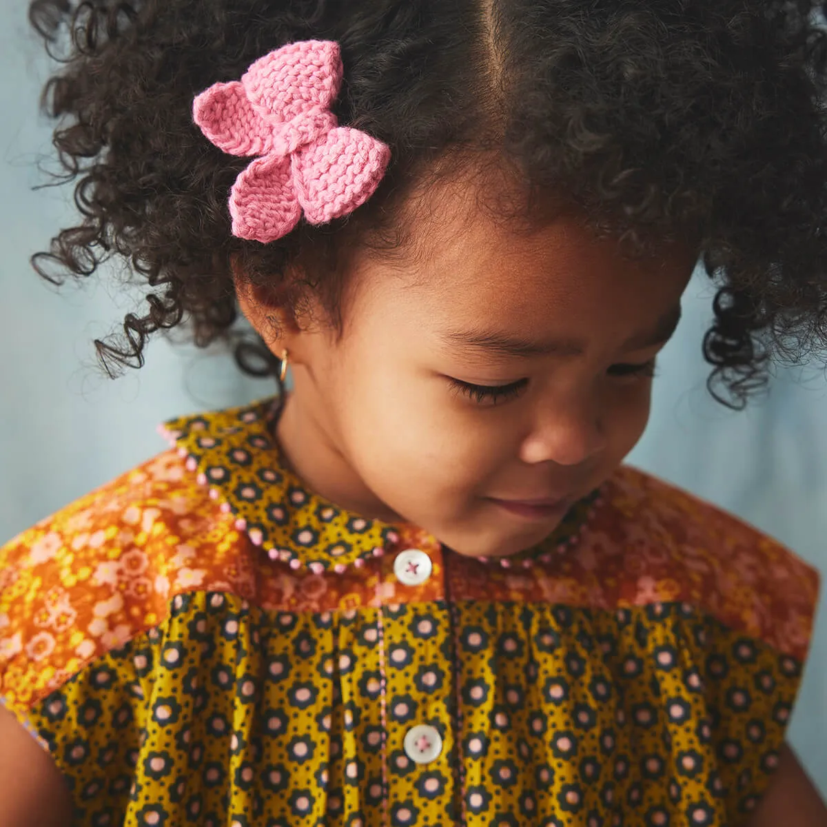 Nanna Tunic in Pistachio Flower Dot by Misha & Puff