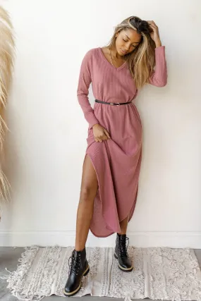 new destinations waffle knit maxi dress