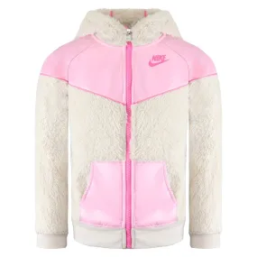 Nike Fleece Kids Cream/Pink Track Jacket