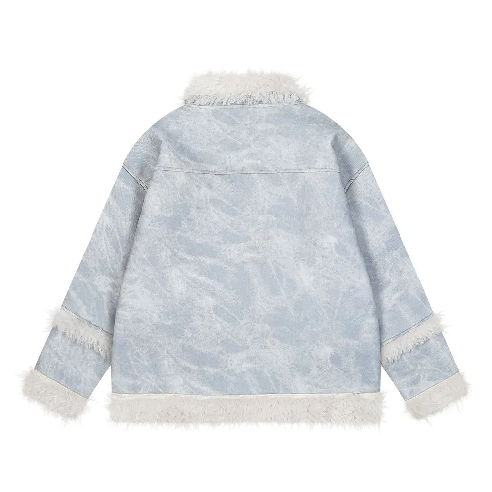 【NOW TREND】Retro Suede Fur Collar Coat