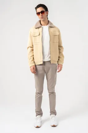 Off White Faux Suede Jacket