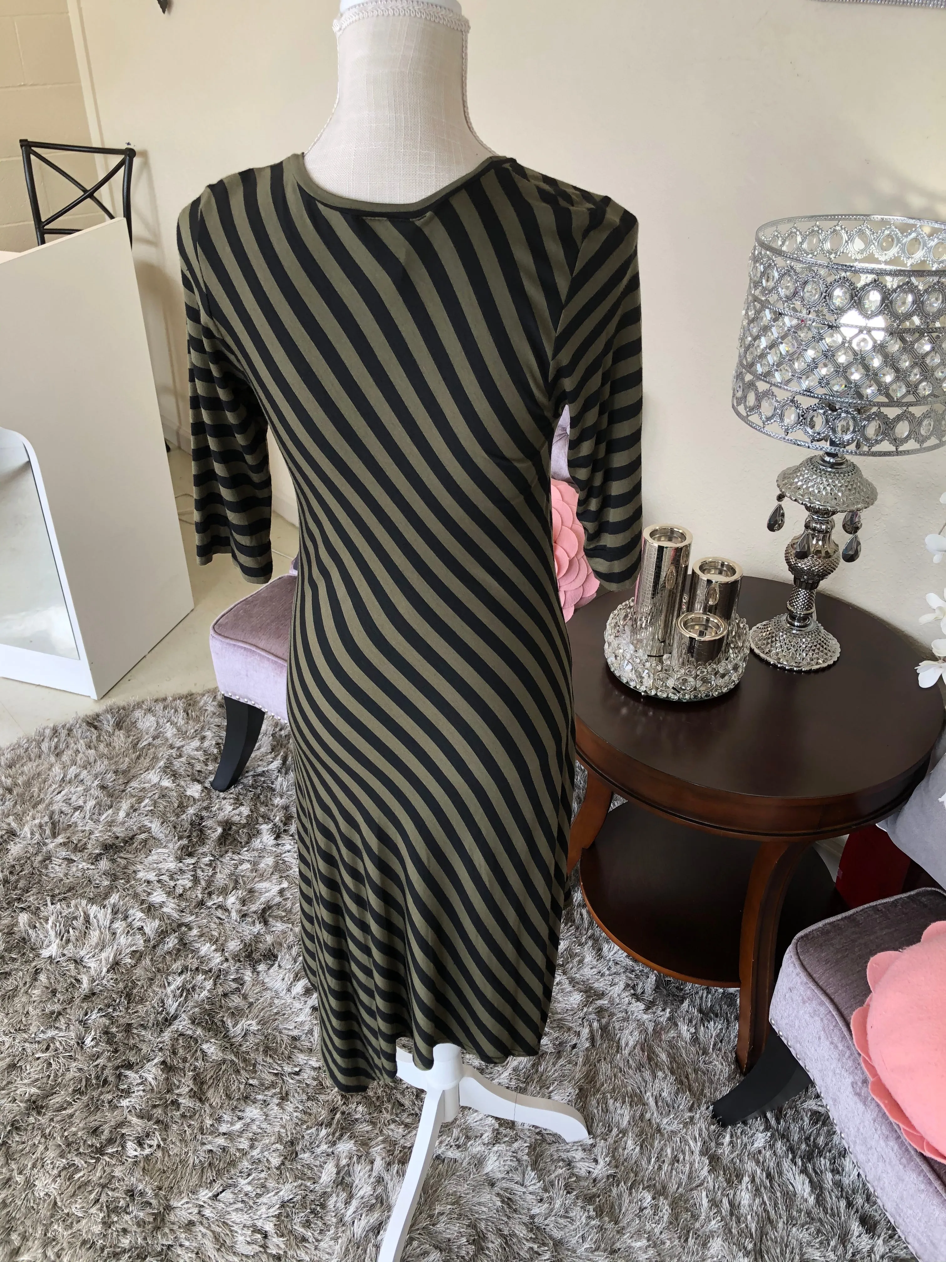 Olive and Black Stripe Tunic/Dress