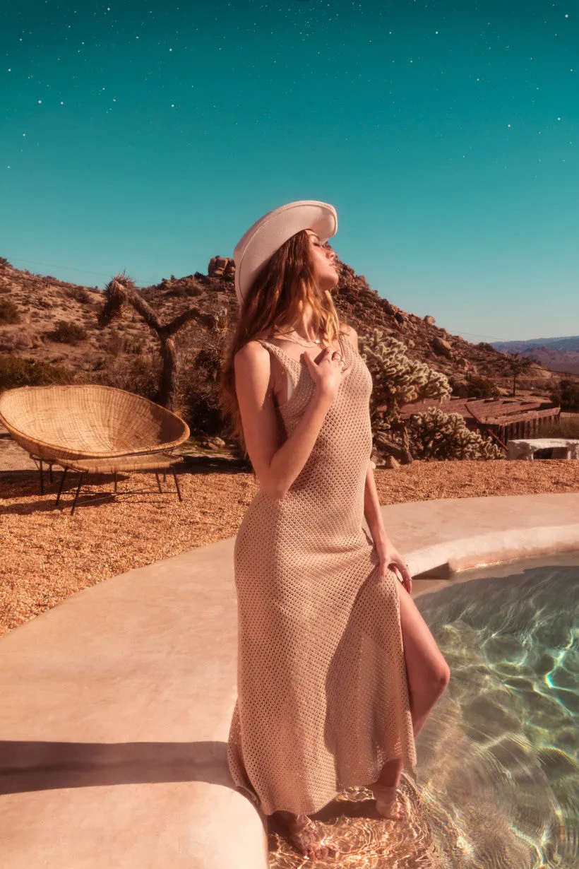 Open Weave Knit Maxi Dress