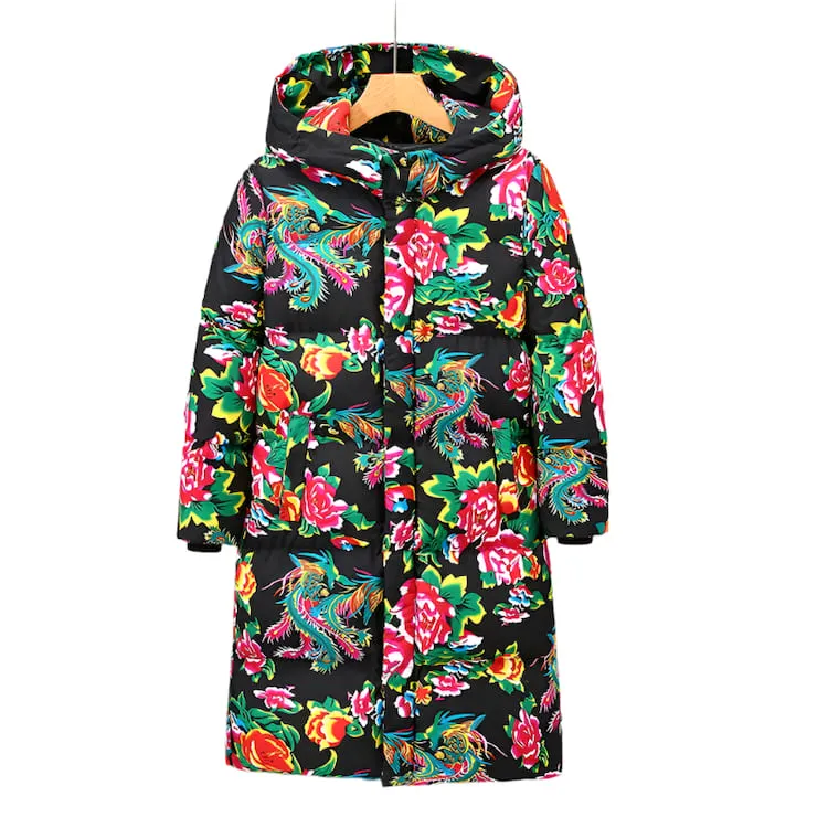 Padded Dongbei Flower Overcoat