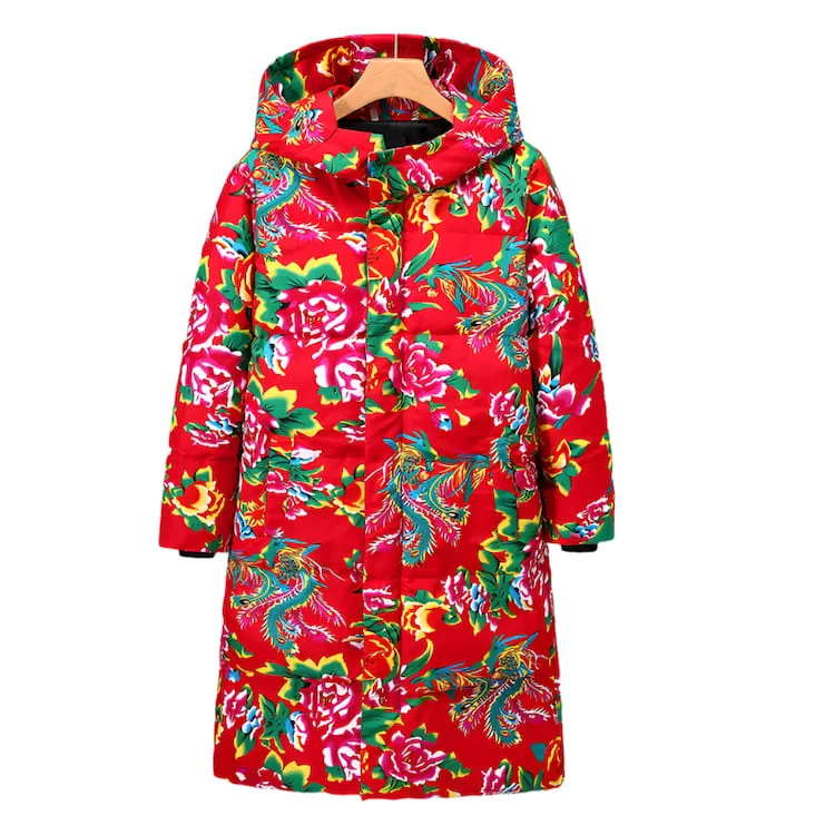 Padded Dongbei Flower Overcoat