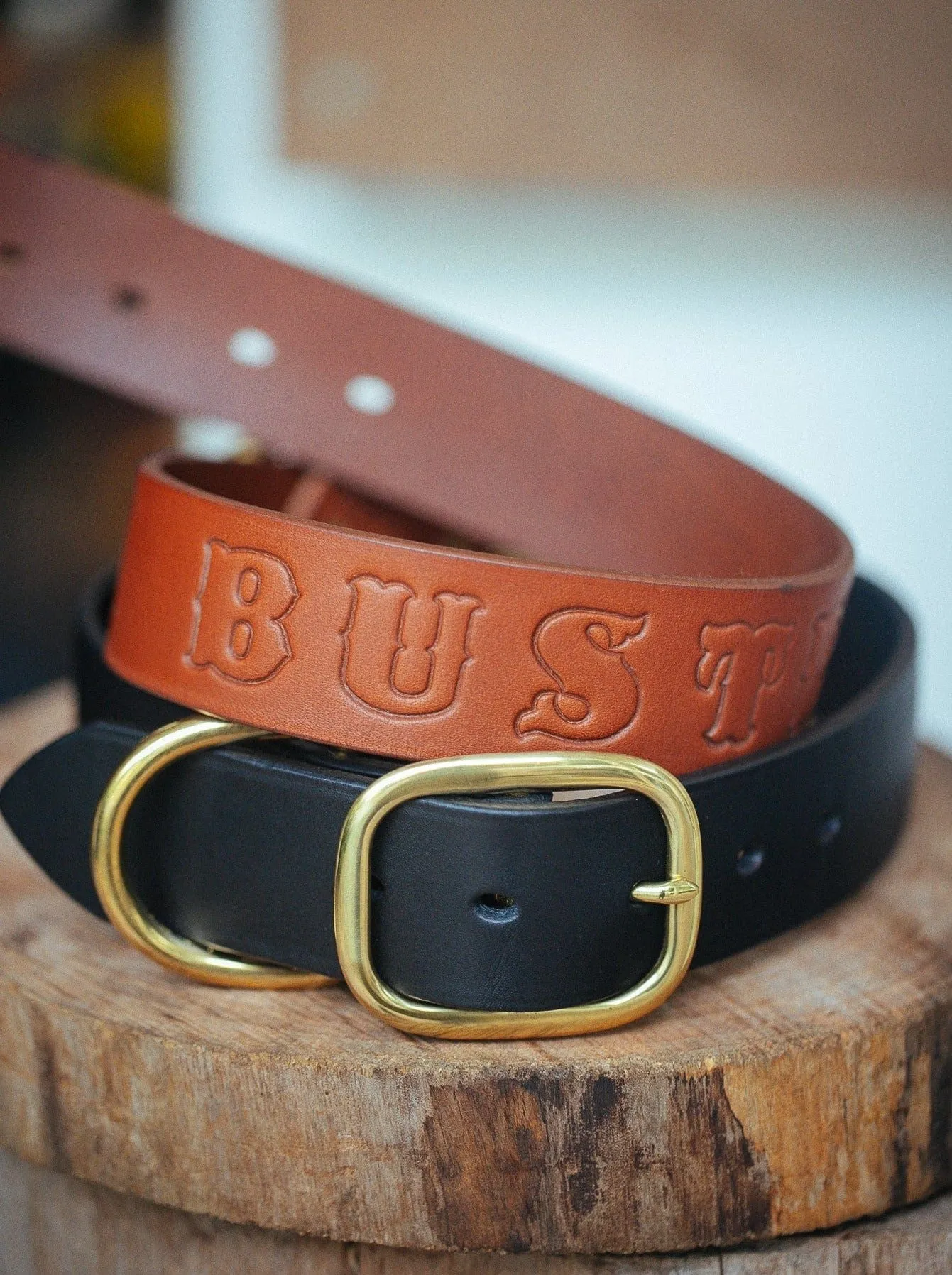 Personalised Dog Collar 38mm Wide - Black