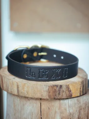 Personalised Dog Collar 38mm Wide - Black