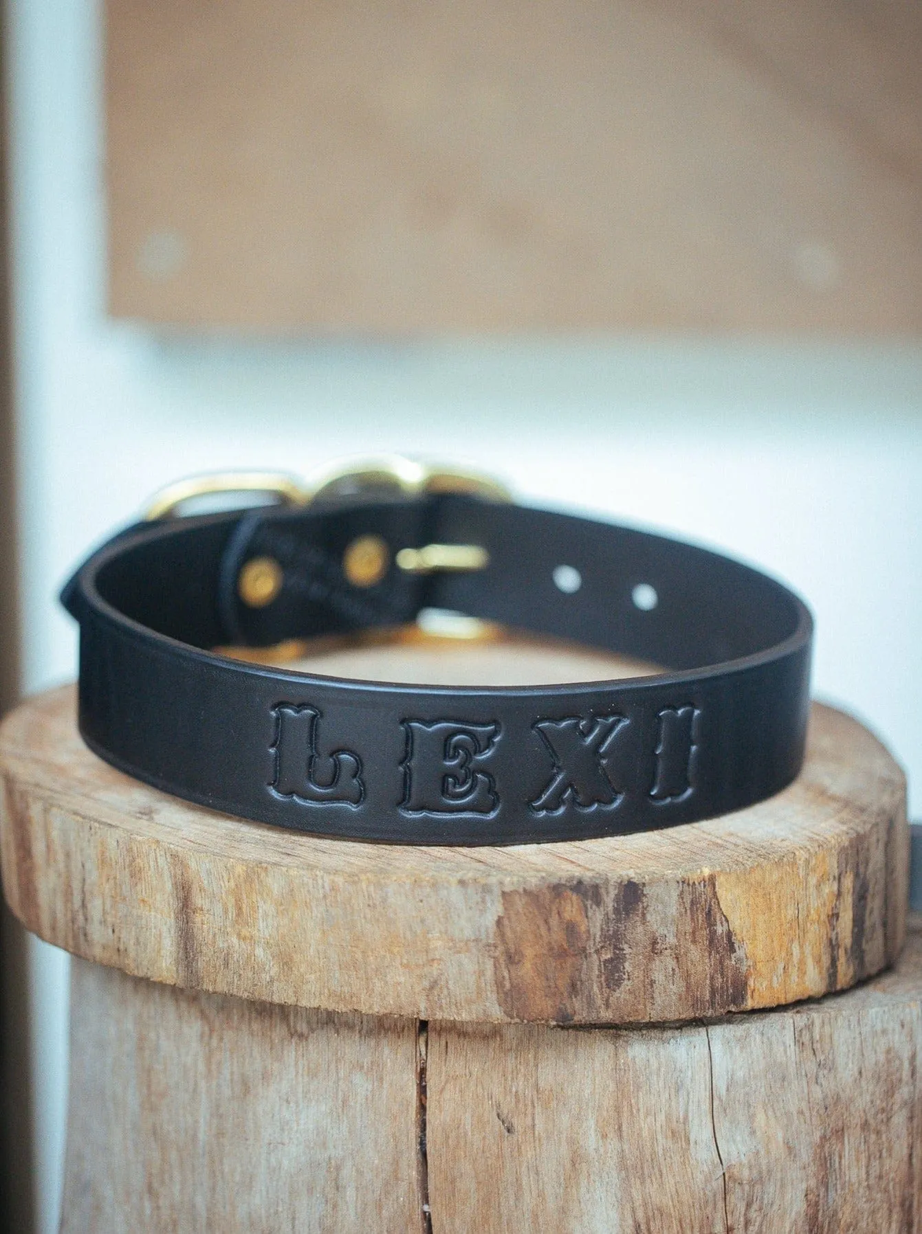 Personalised Dog Collar 38mm Wide - Black