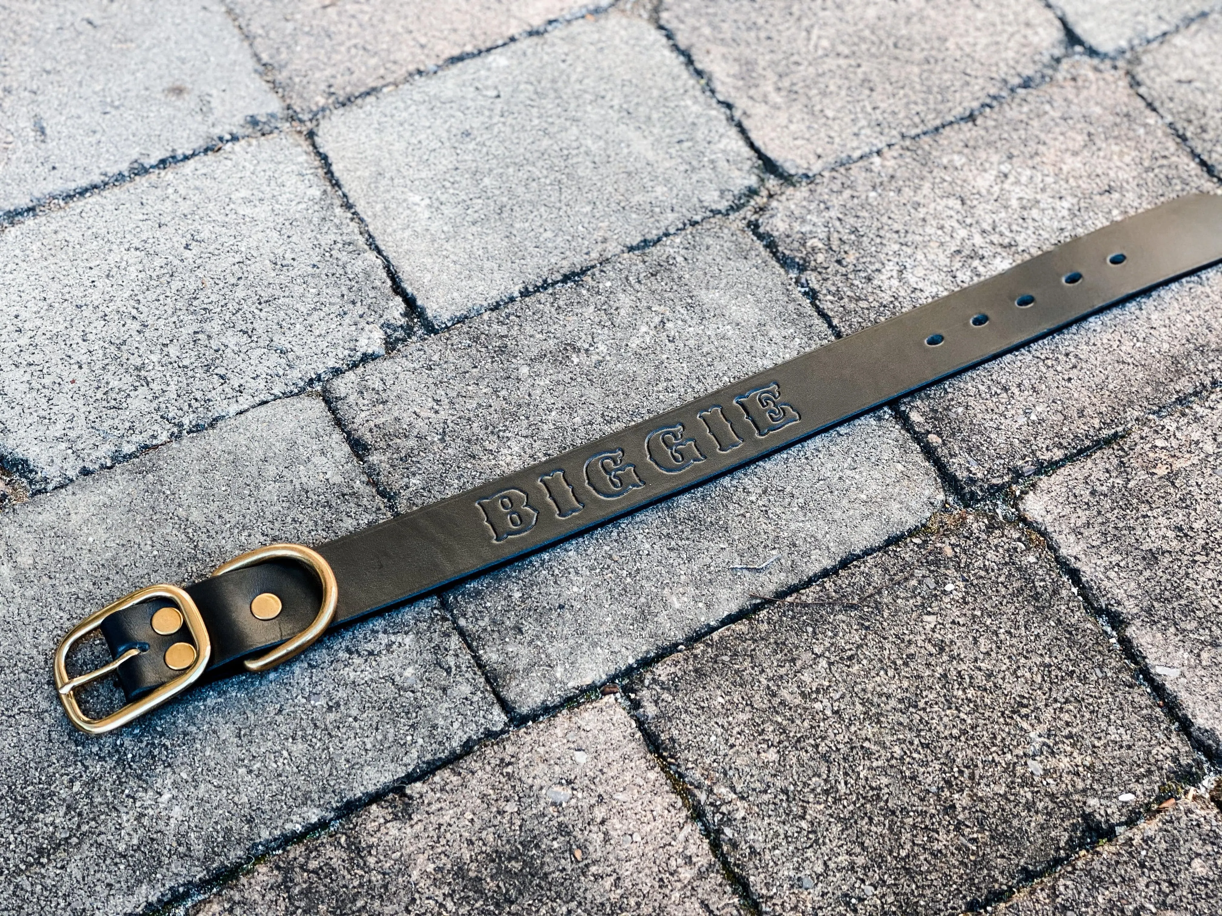Personalised Dog Collar 38mm Wide - Black