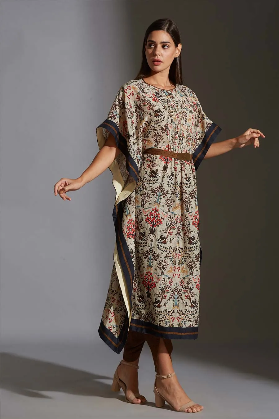 Printed Kaftan Tunic & Dhoti Pant Set