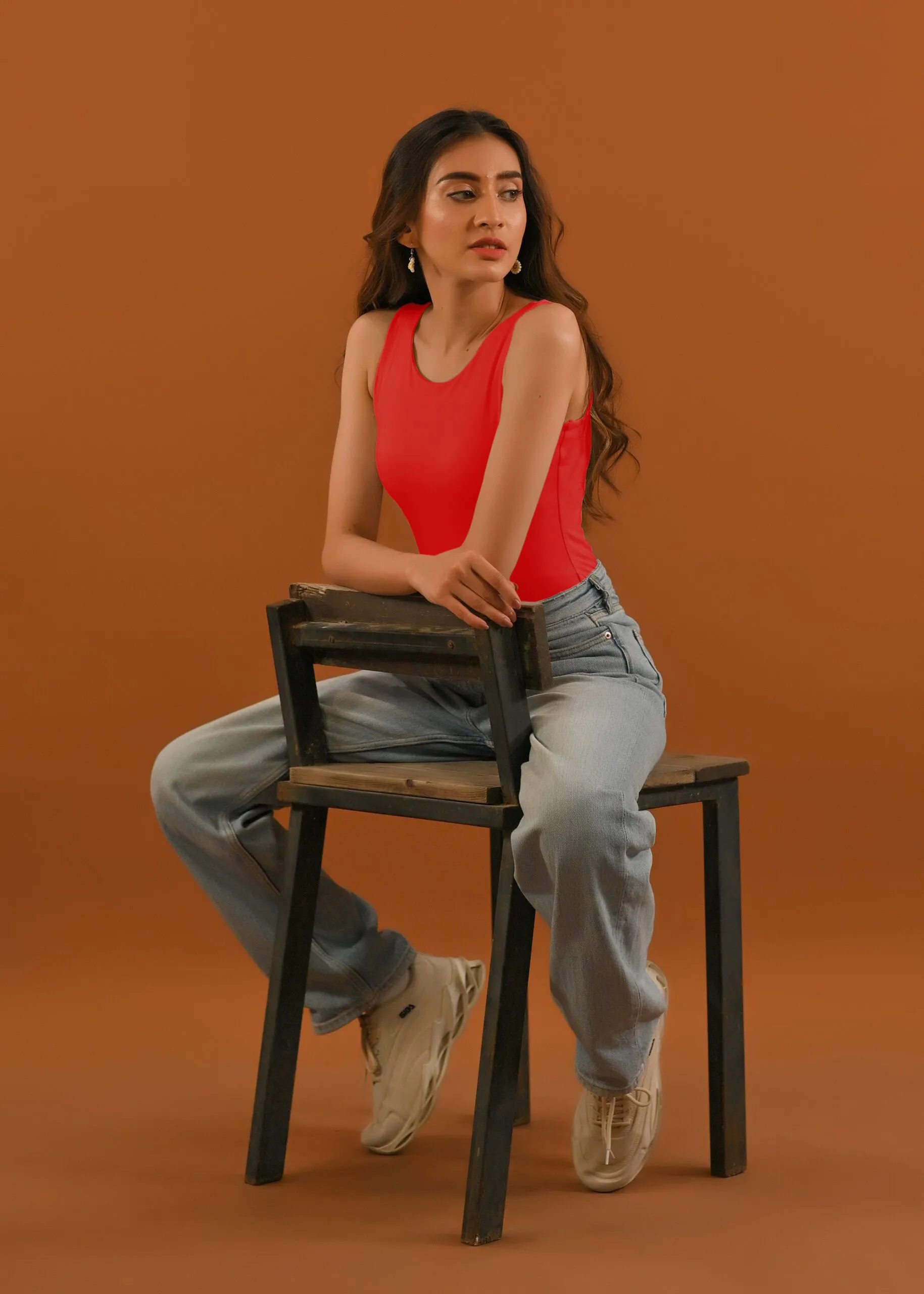 Red Sleeveless Bodysuit