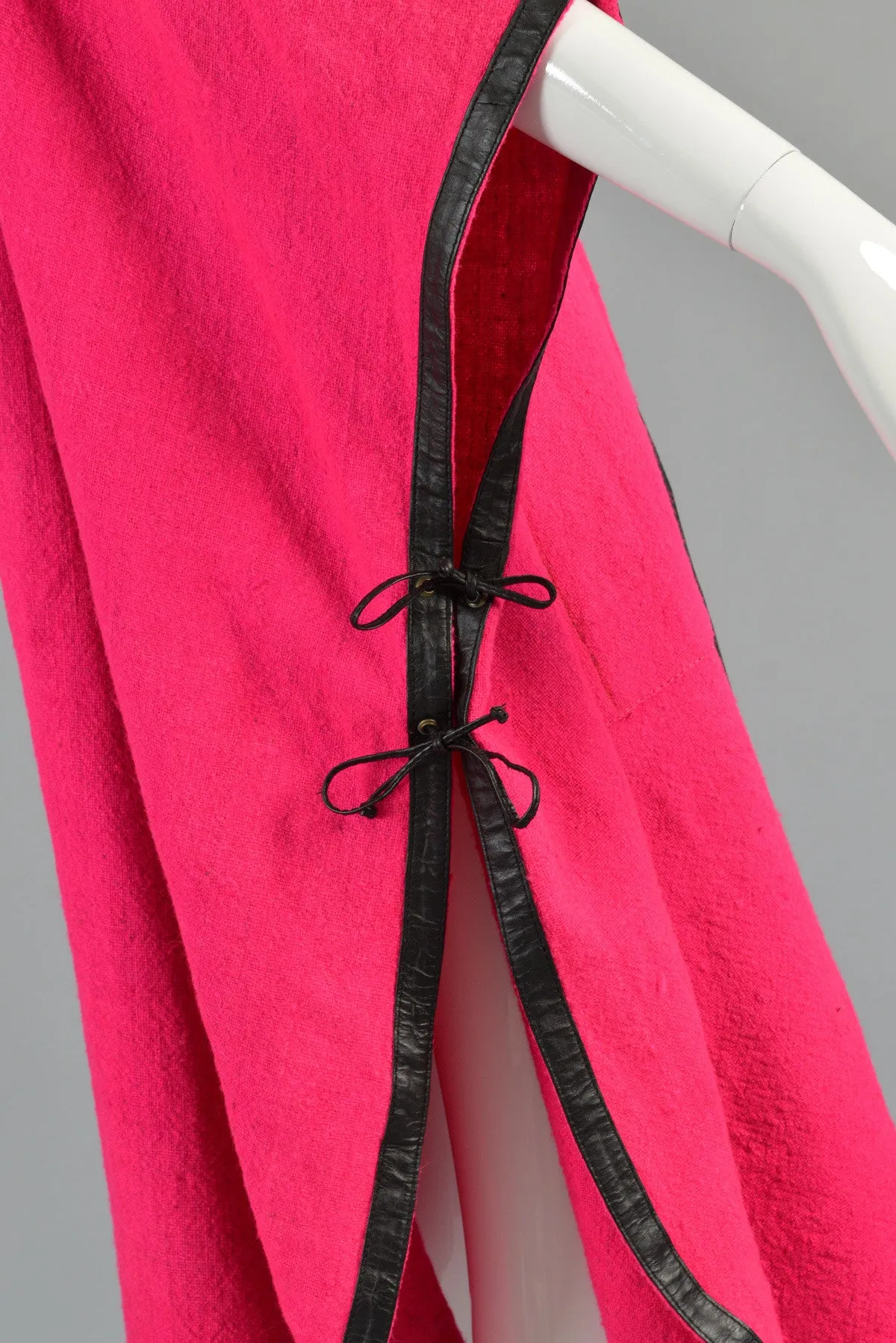 Reversible Avant Garde Leather Trim Cape   Hood