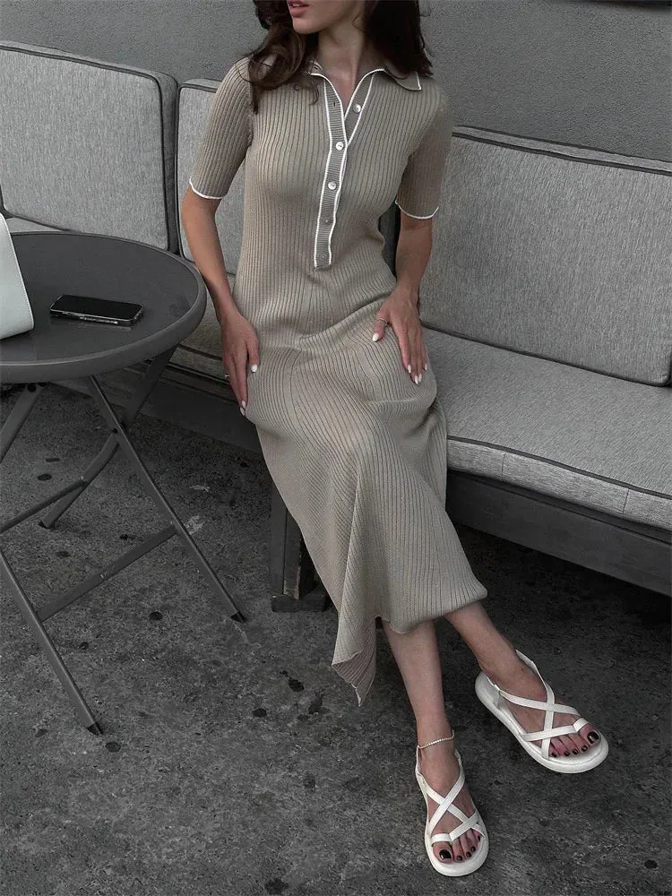 Serena White Knit Maxi Dress