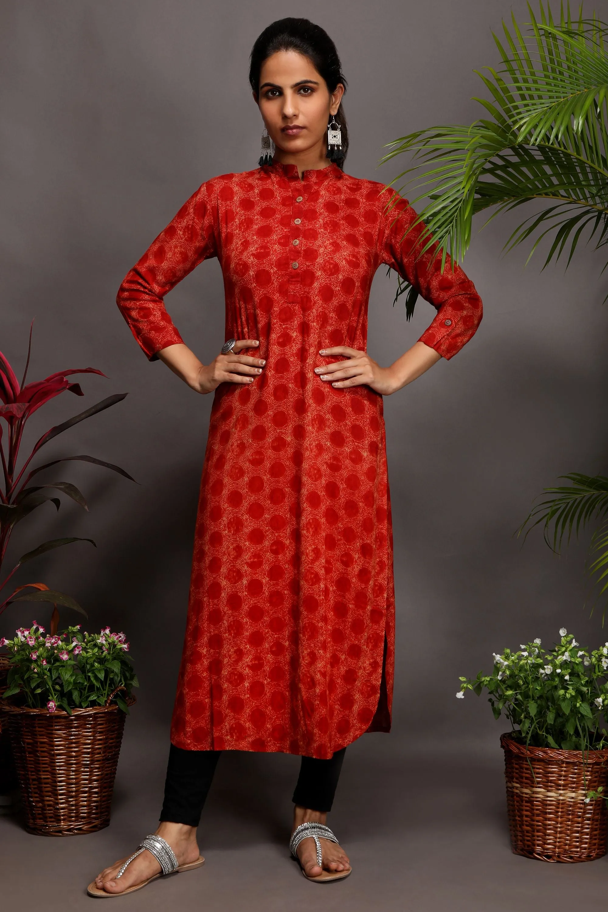 Simple And Pretty - Straight Kurta with mask