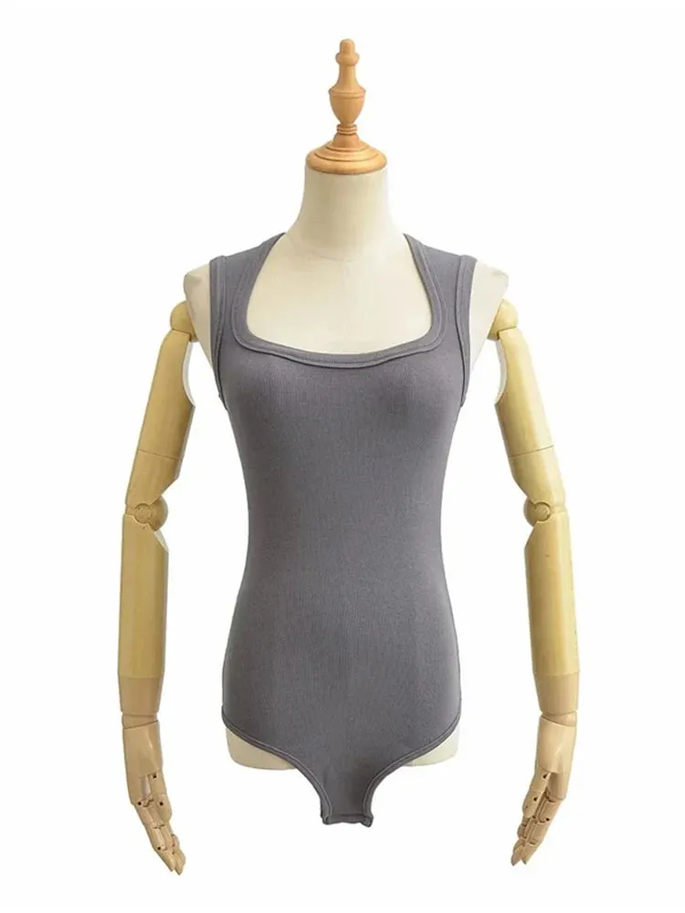 Slim Square Sleeveless Bodysuit