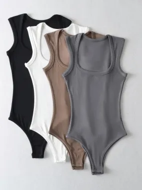 Slim Square Sleeveless Bodysuit