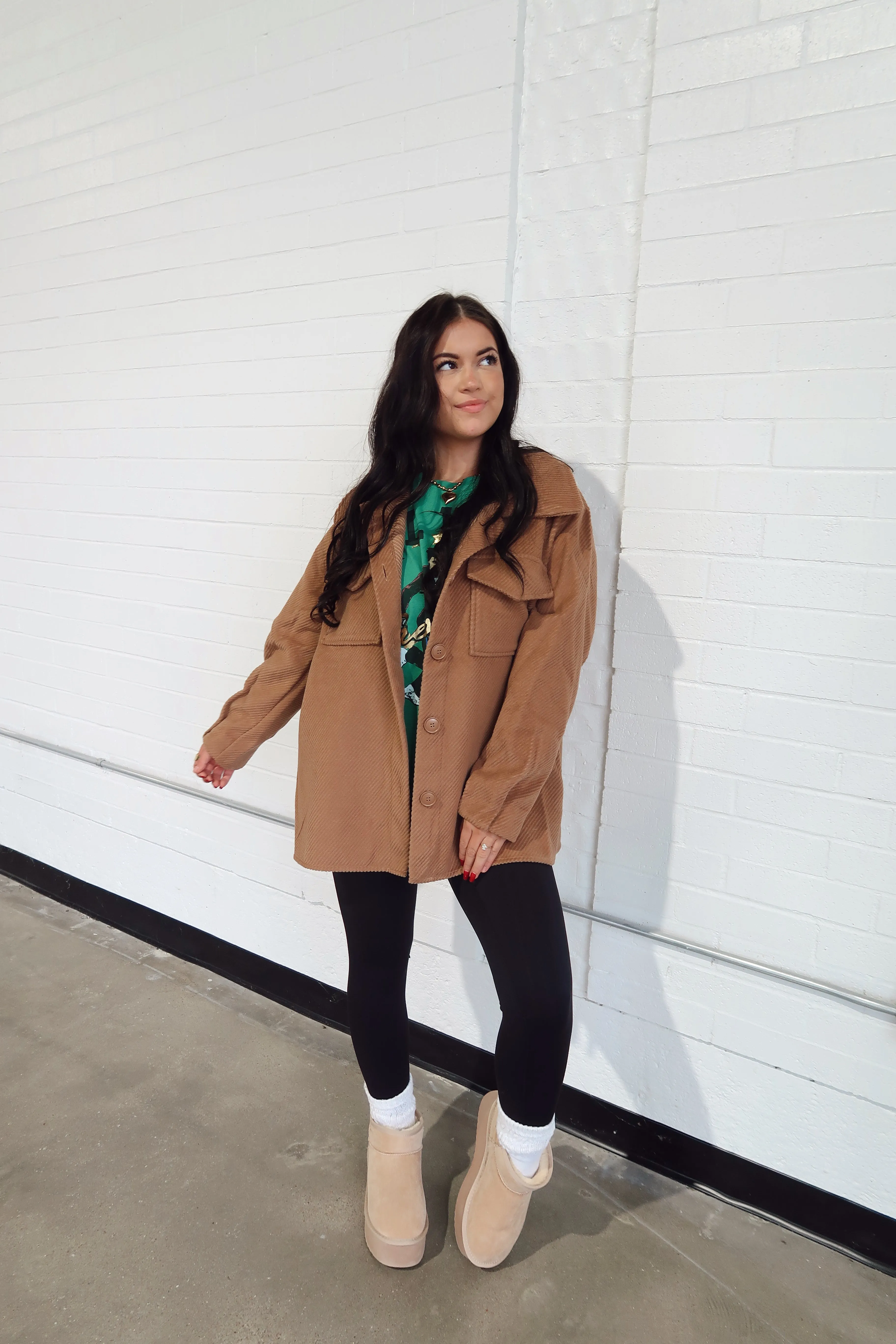 Solid Winter Shacket Coat