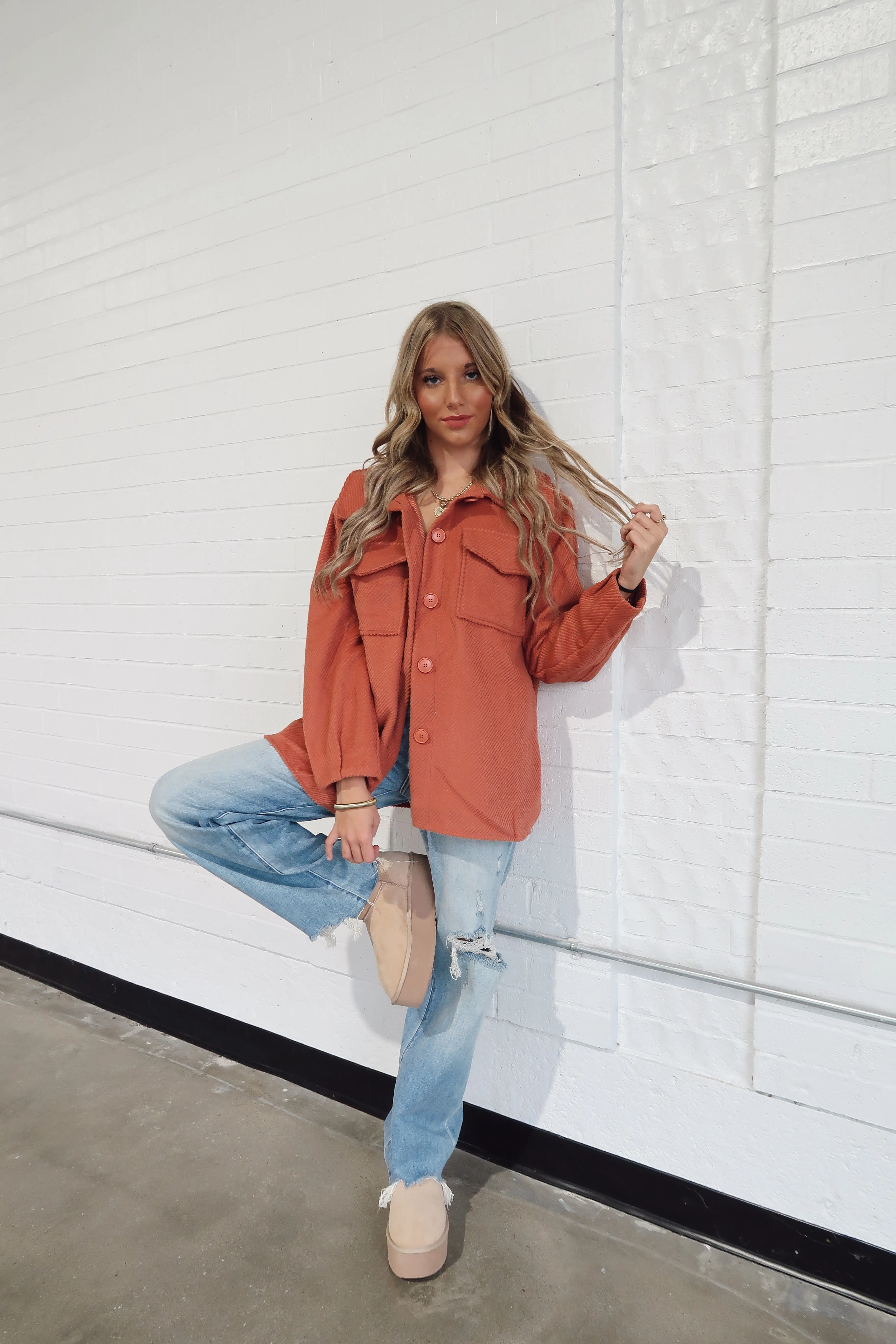 Solid Winter Shacket Coat