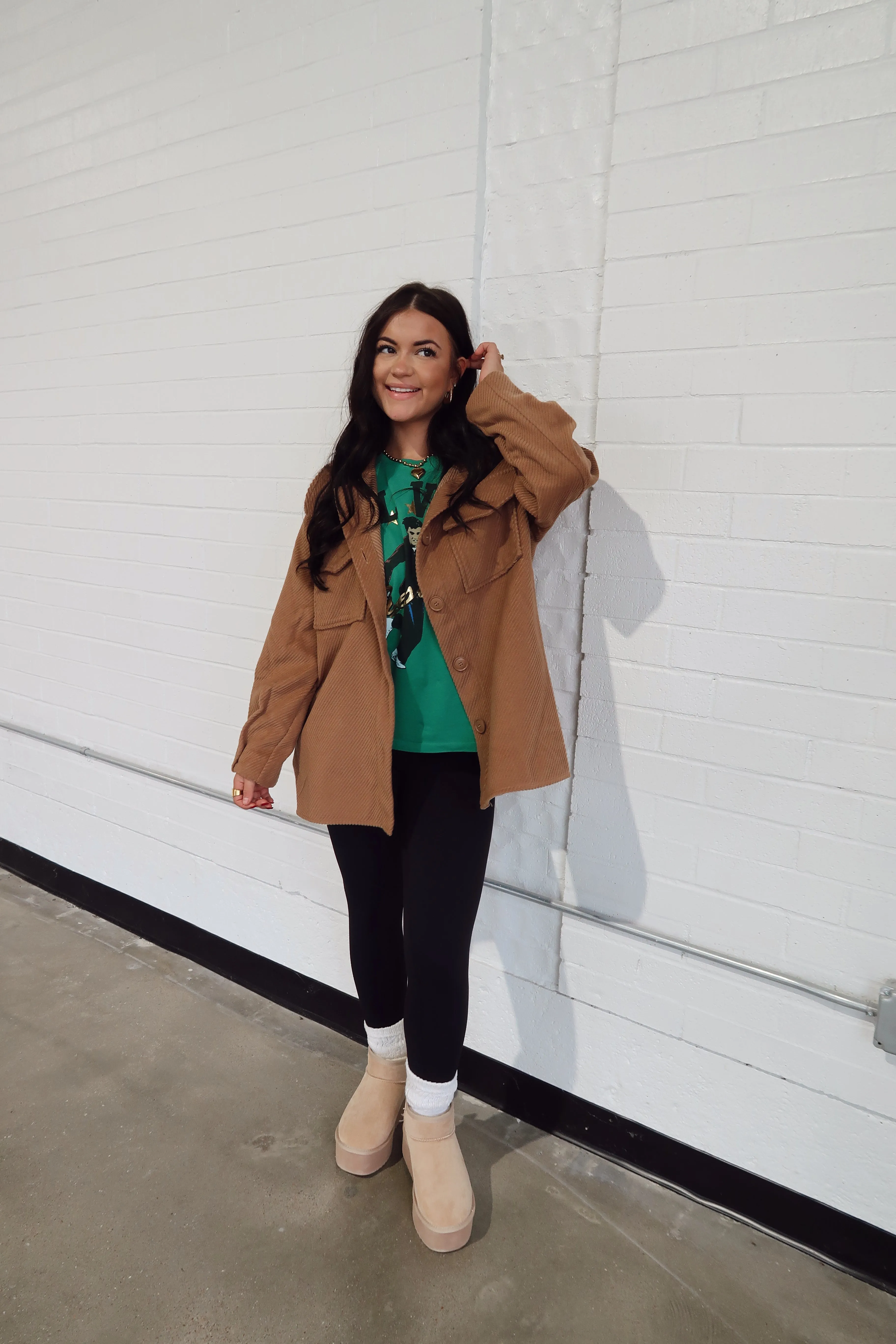 Solid Winter Shacket Coat