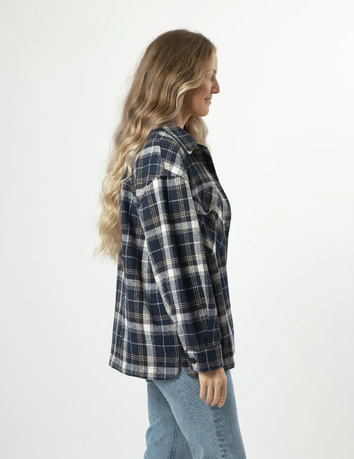 STELLA ESSENTIALS Becca Shacket - Navy Check