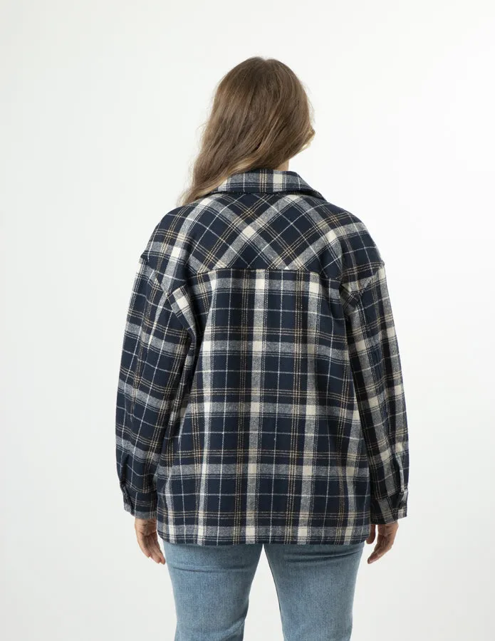 STELLA ESSENTIALS Becca Shacket - Navy Check