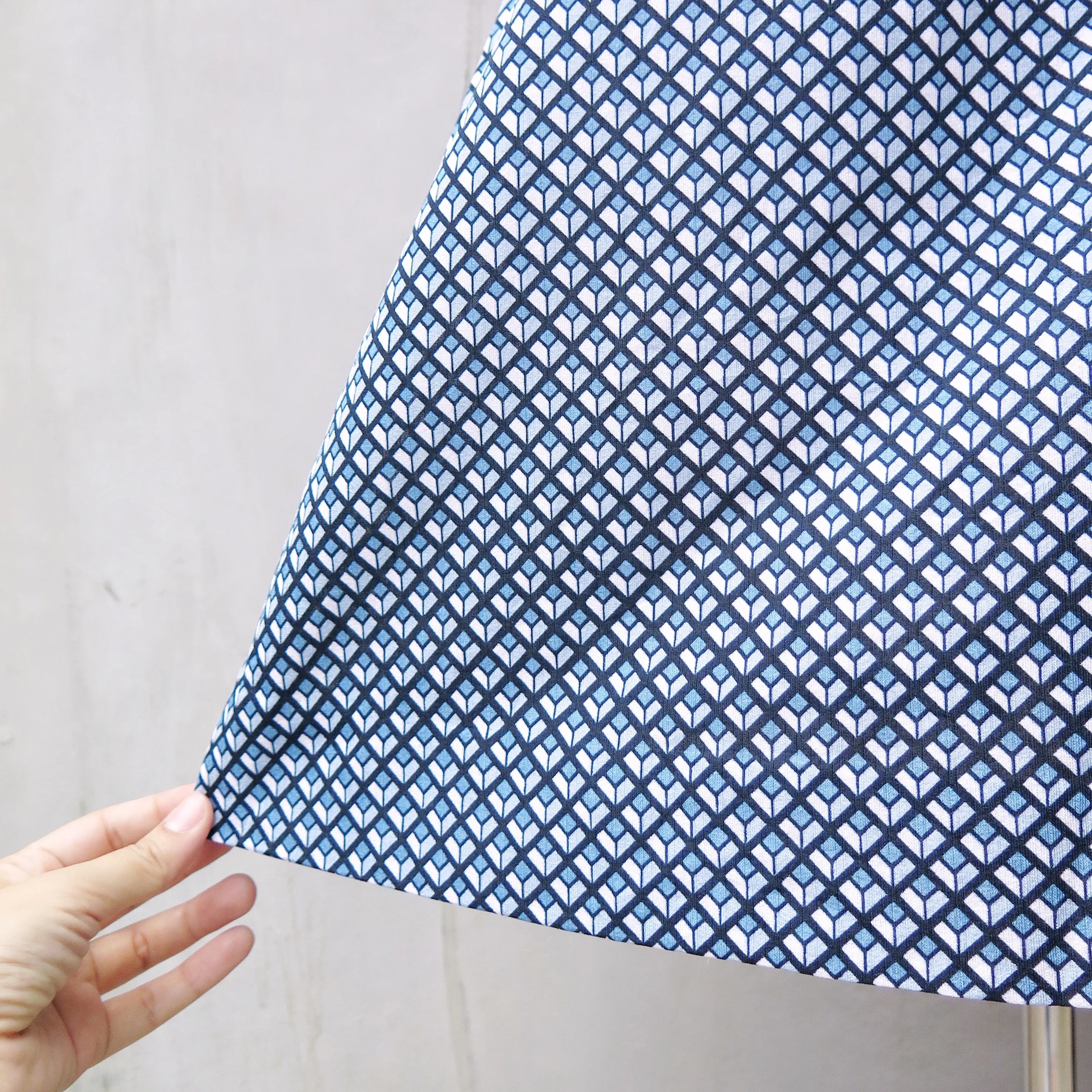 Teresa | Vintage 1950s 1960s Teal blue diamond geometric print dress