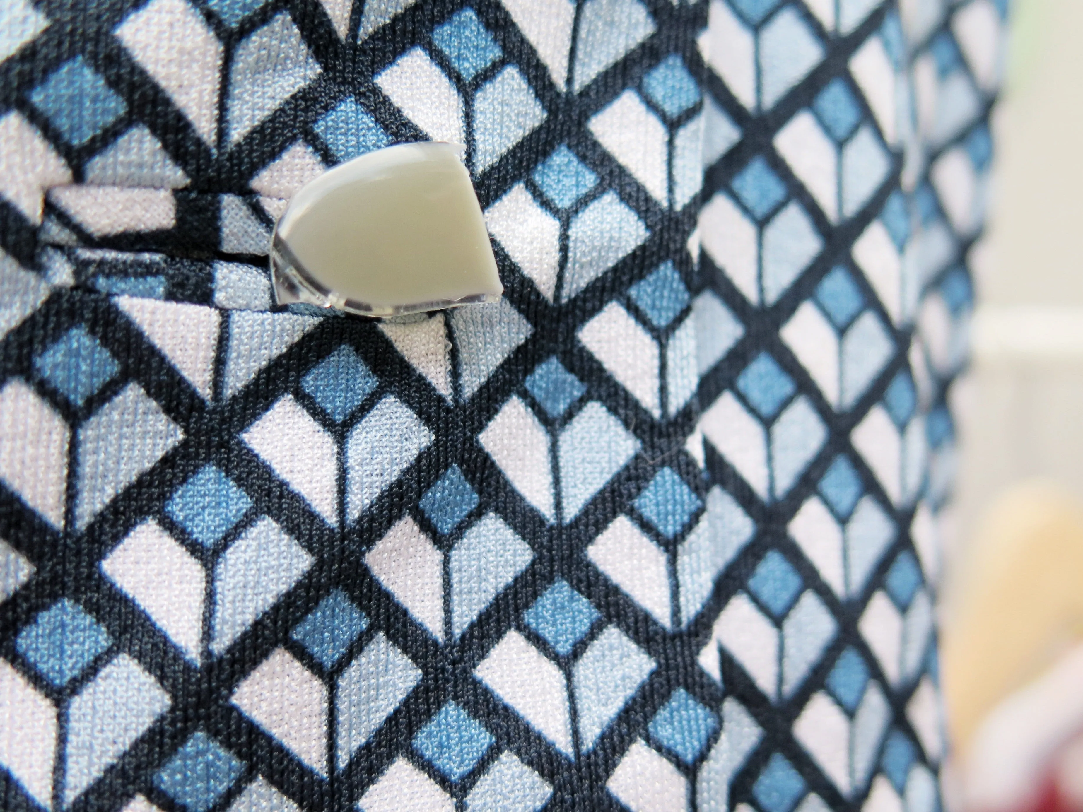 Teresa | Vintage 1950s 1960s Teal blue diamond geometric print dress